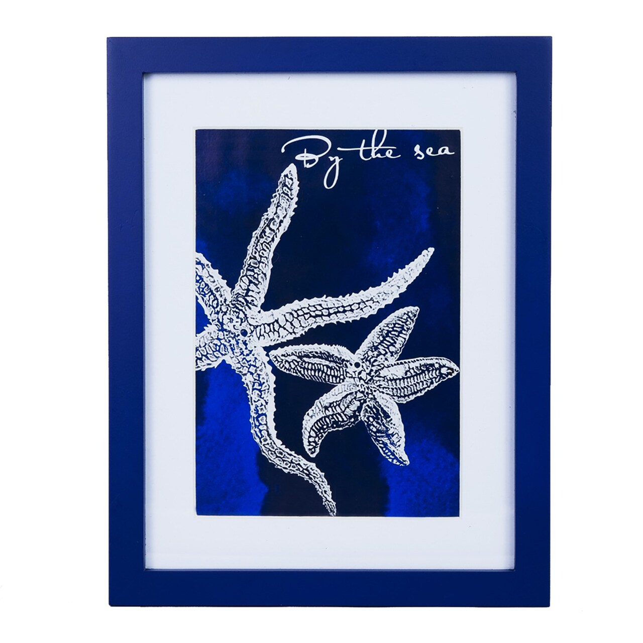 Blue Starfish Framed Coastal Plaque Sign Wall Hanging Decor Decoration For The Beach 12.5 x 0.5 x 9.75 Inches.